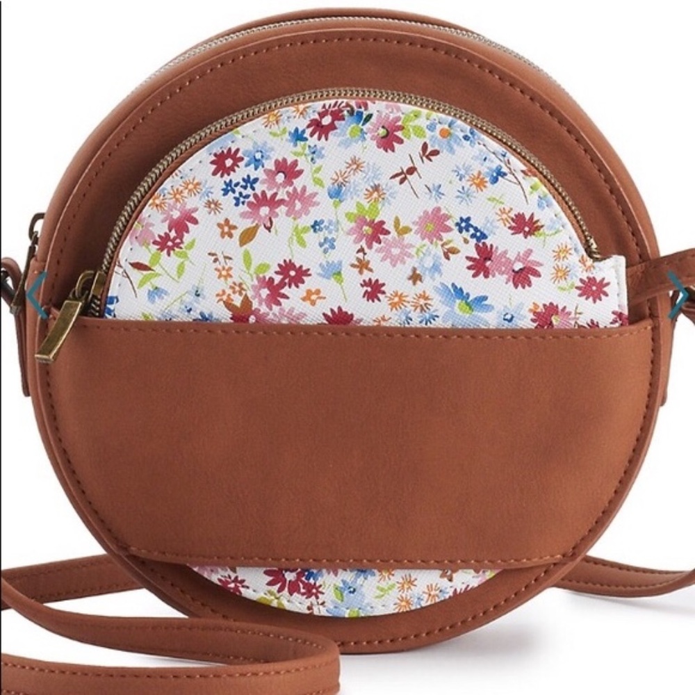 Floral Insert Circle Crossbody Bag NEW w Tags T-Shirt & Jeans Brand